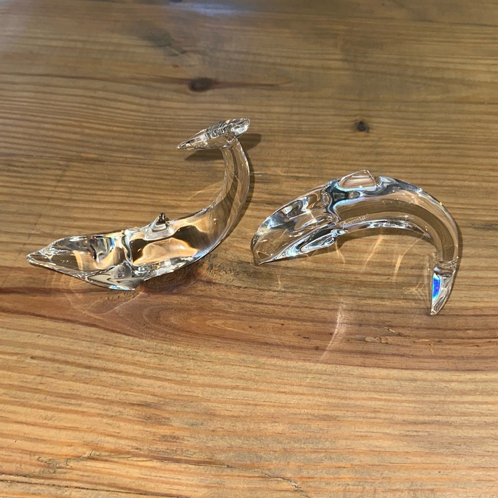 Baccarat Crystal Glass Dolphins